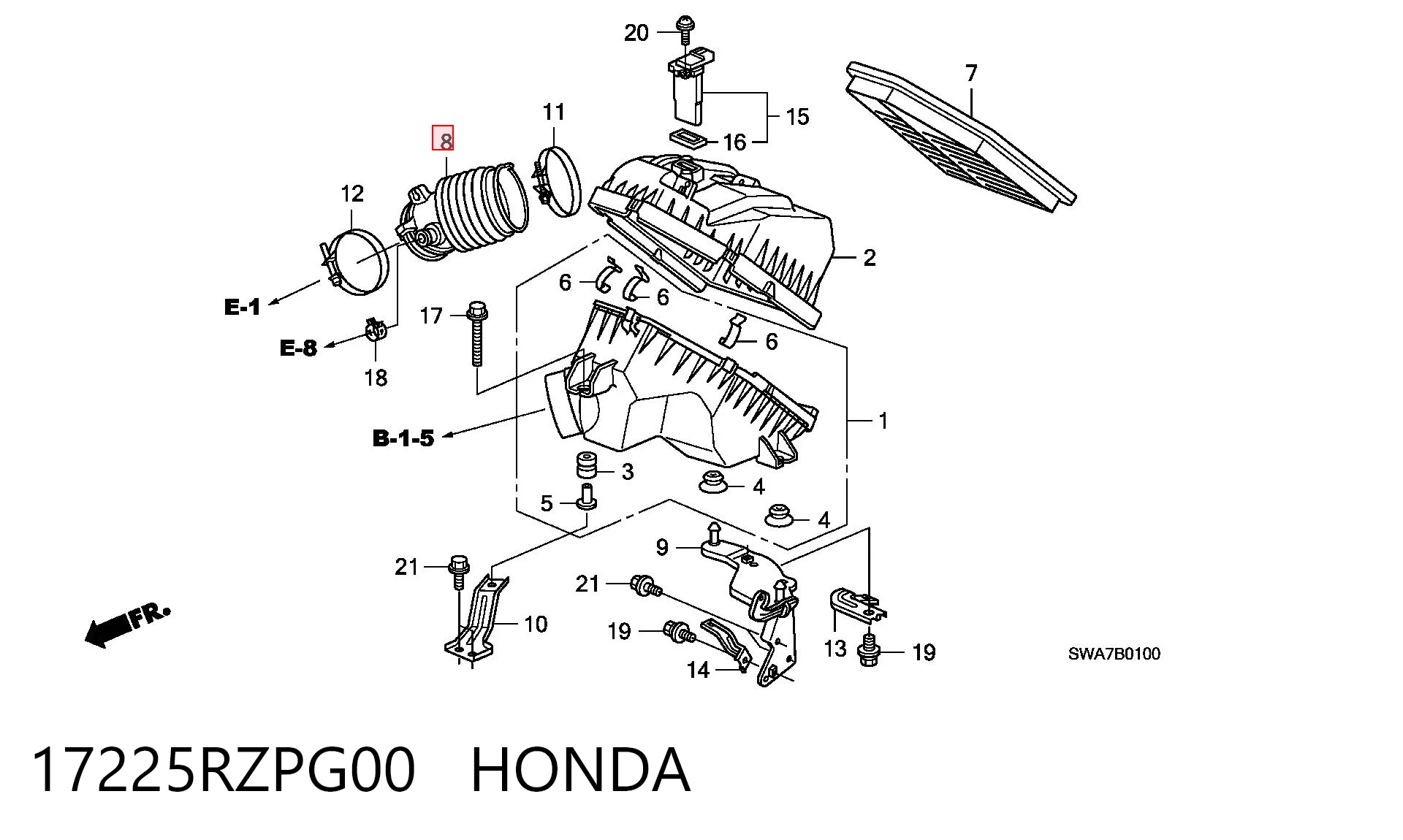 17225RZPG00 Honda 