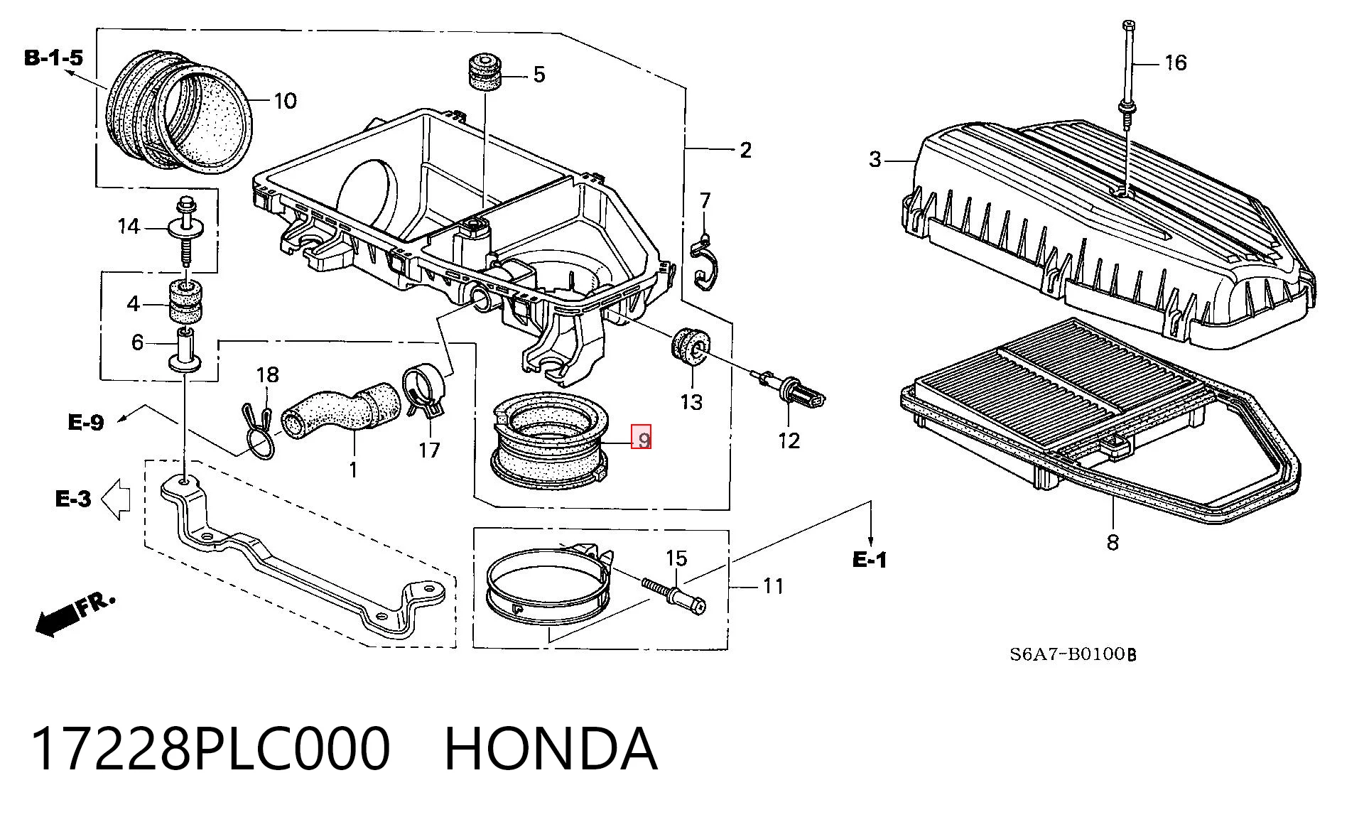 17228PLC000 Honda 