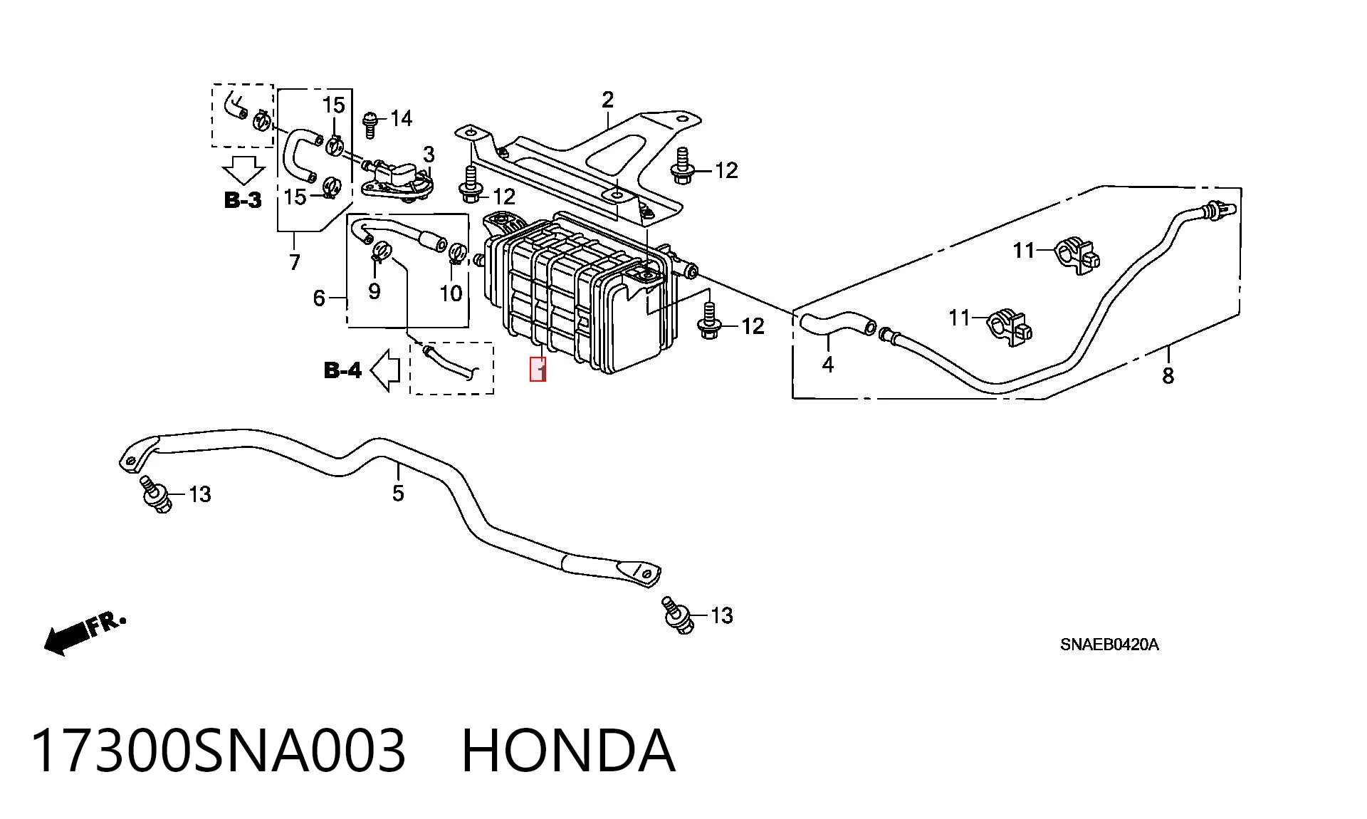 Абсорбер топливных паров на Honda Civic VIII FD, FA