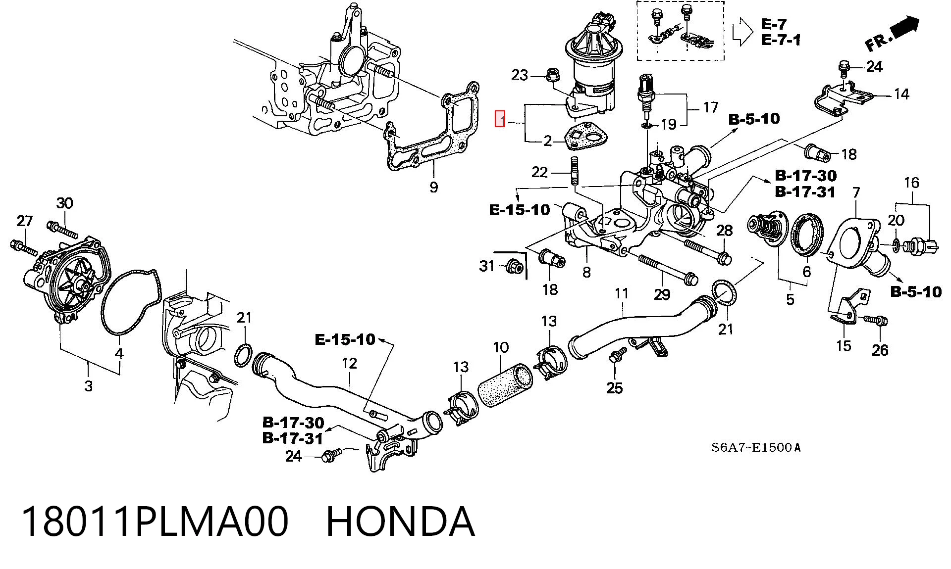18011PLMA00 Honda Клапан рециркуляции отработавших газов EGR