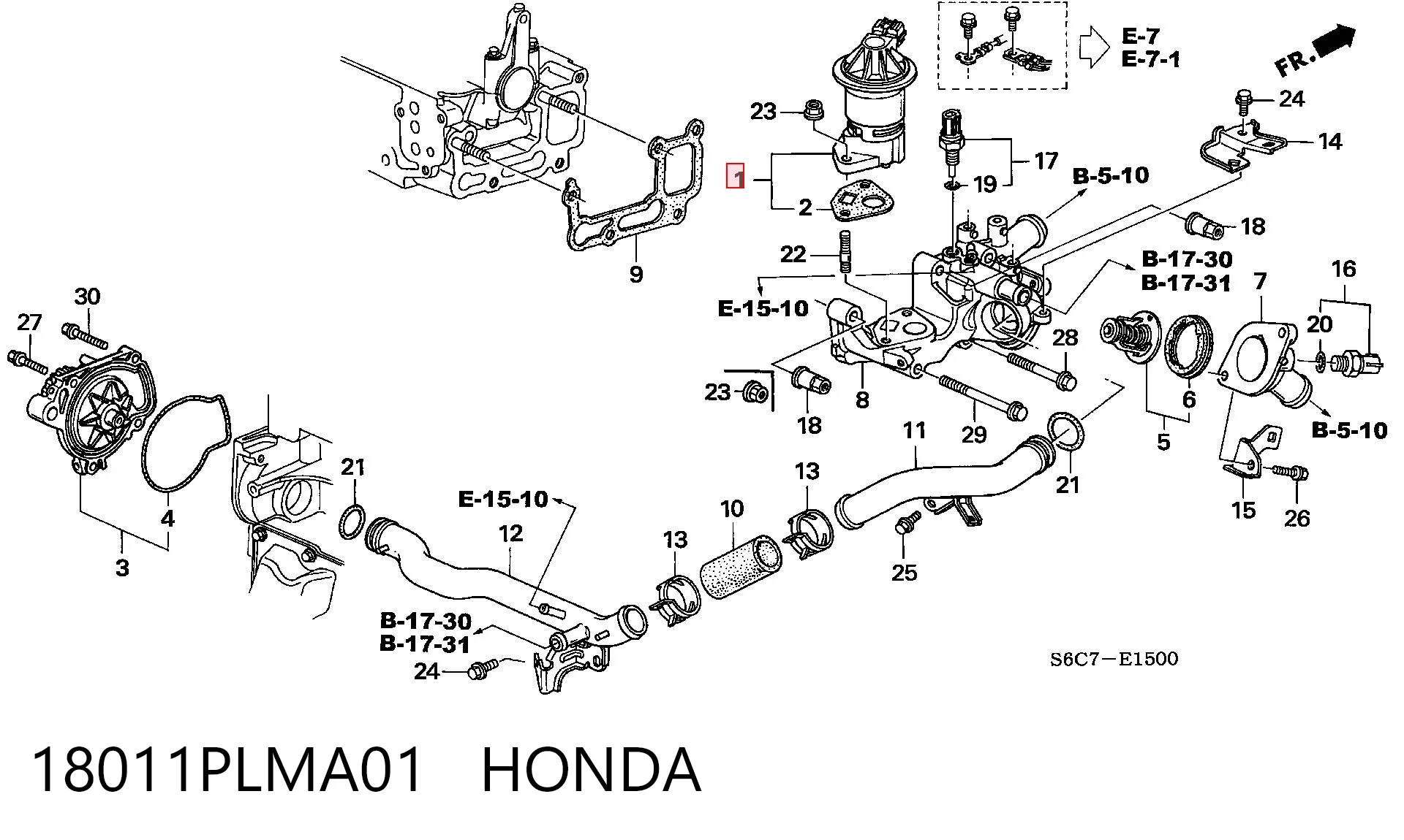 18011PLMA01 Honda Клапан рециркуляции отработавших газов EGR