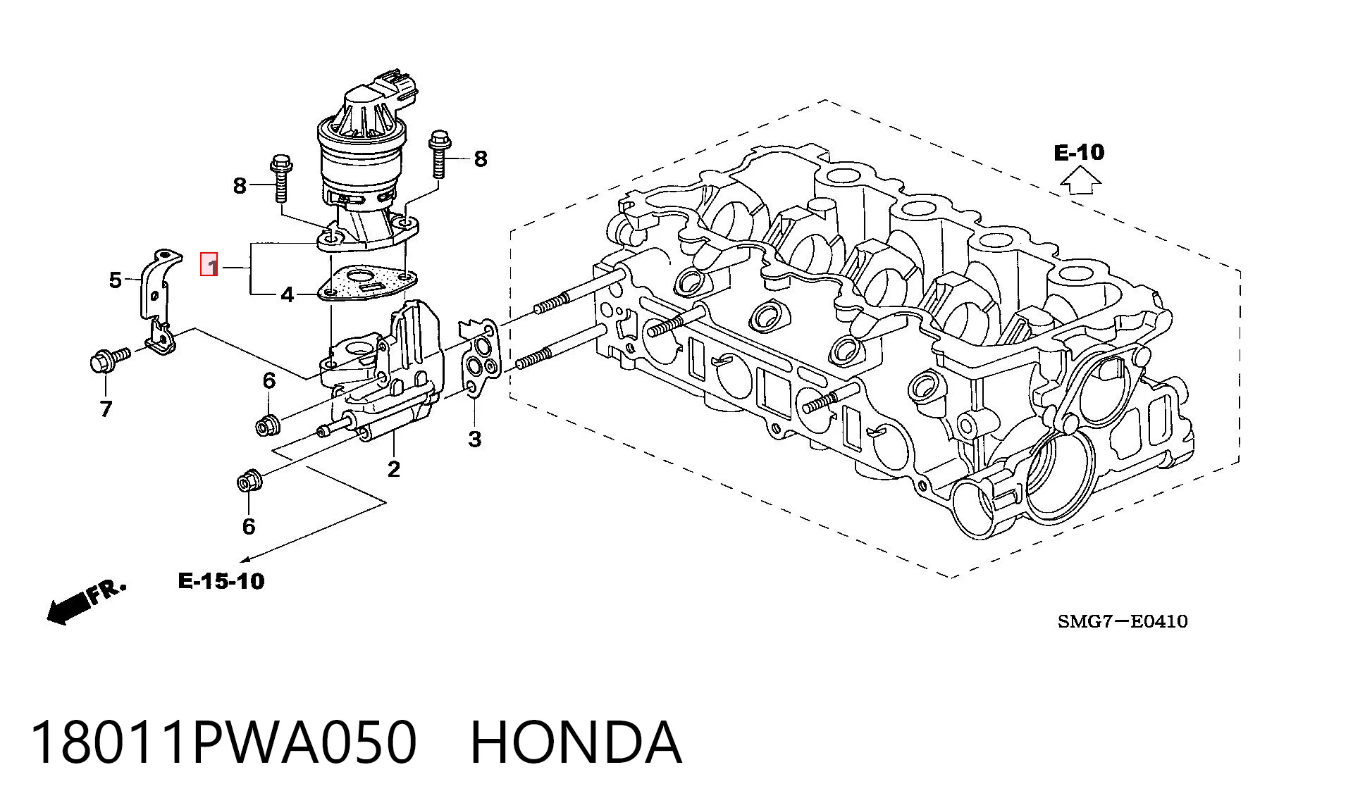 18011PWA050 Honda Клапан рециркуляции отработавших газов EGR