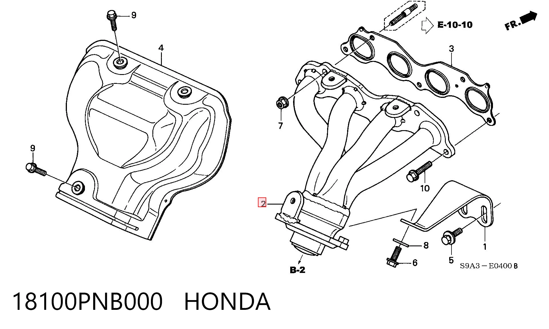 18100PNB000 Honda Газопроводы (коллектор выпускной)