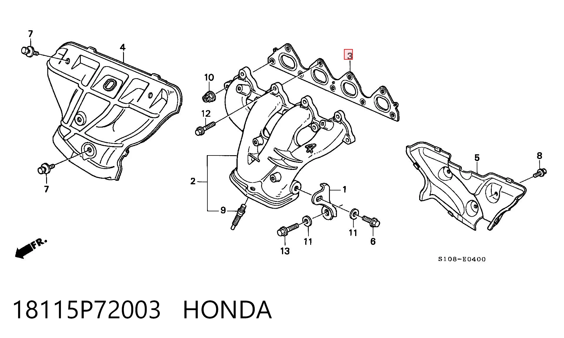 Прокладка коллектора выпускного NIPPON MOTORS 18115PR3003 цена, от 8.10 USD