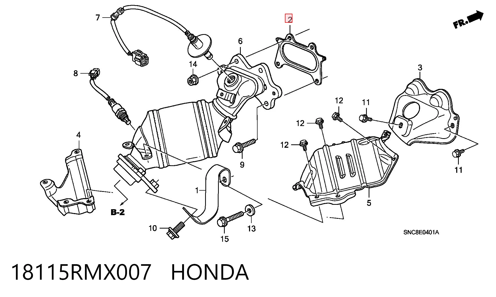 18115RMX007 Honda Прокладка коллектора выпуск