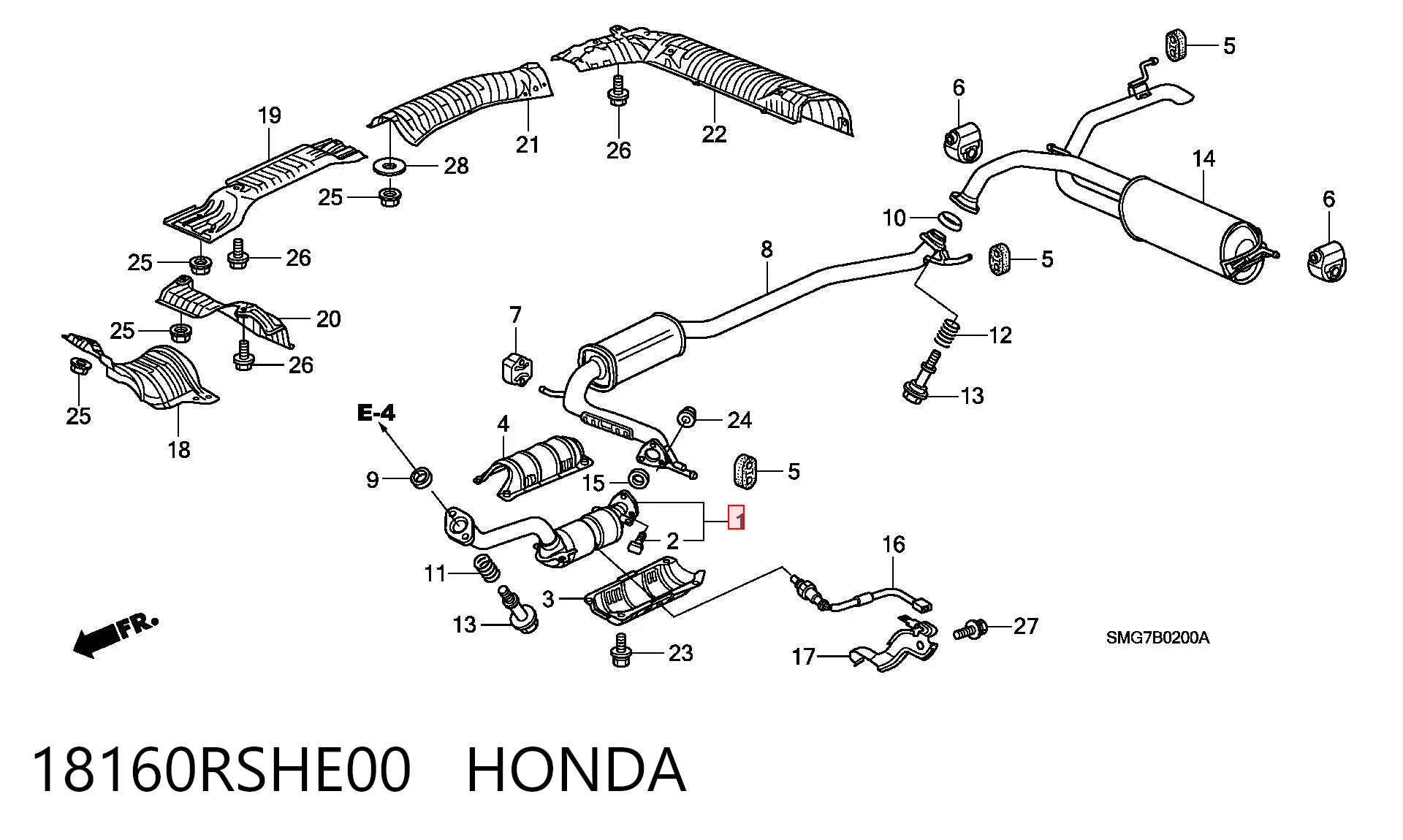 Каталитический нейтрализатор отработавших газов Honda Civic VIII хэтчбек (FK, FN) (2005 - 2012) цена, от 186.45 USD