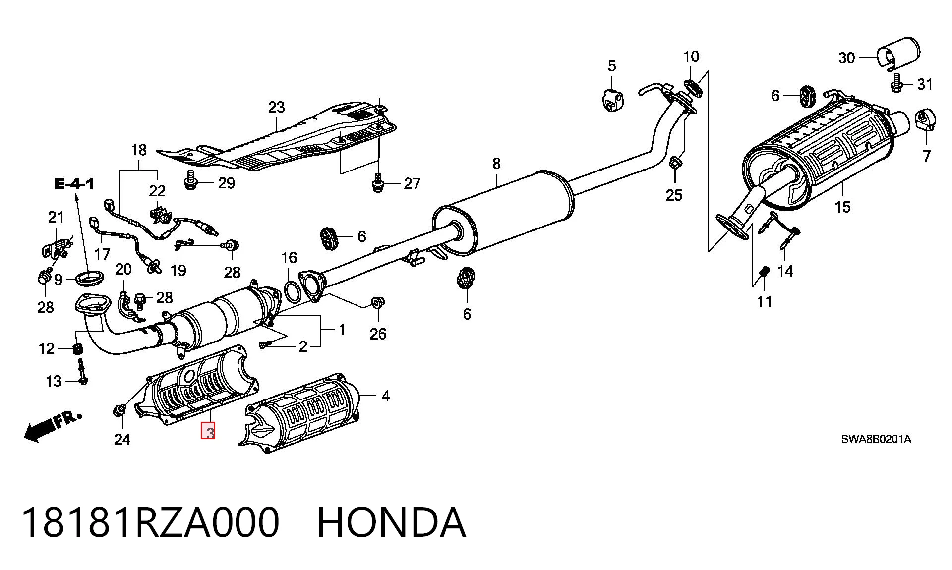 18181RZA000 Honda Крышка выпускного коллектора