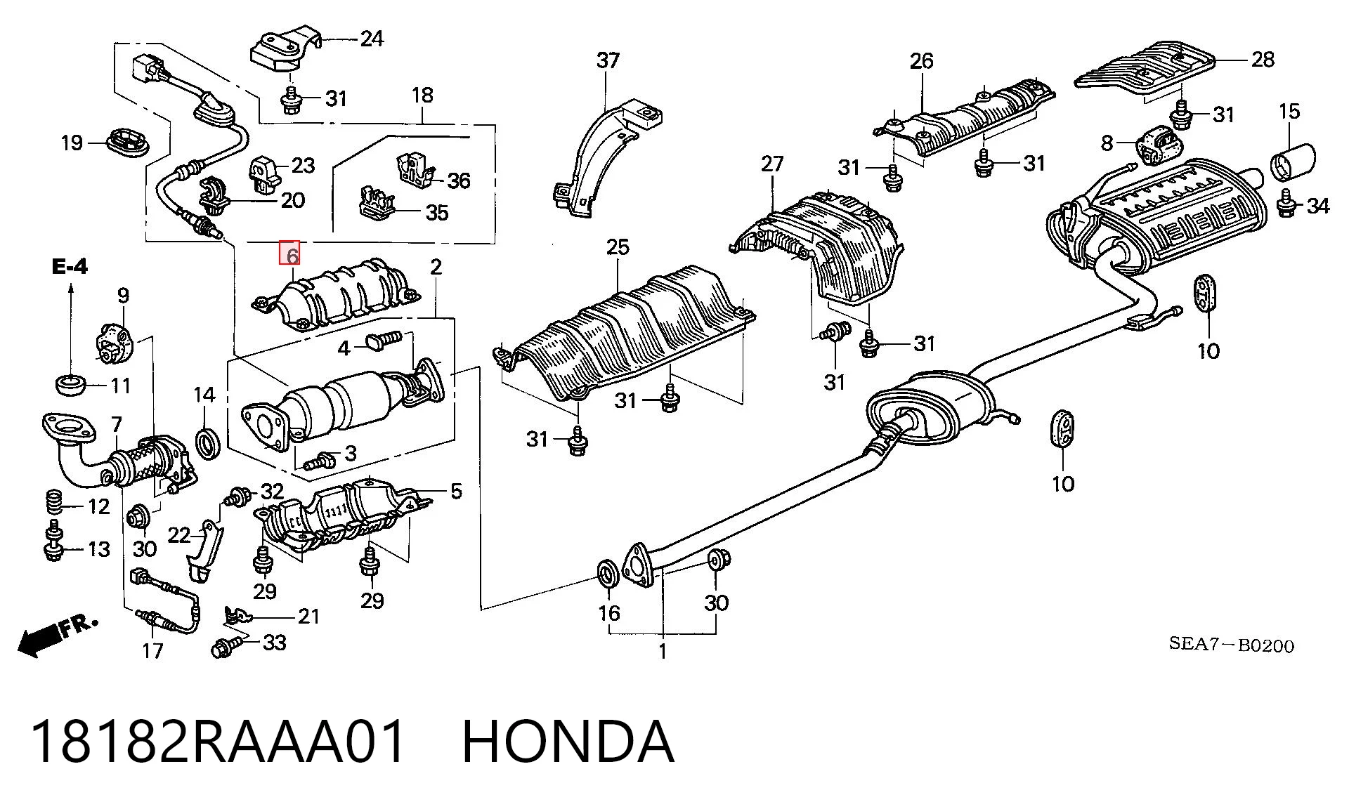 18182RAAA01 Honda 