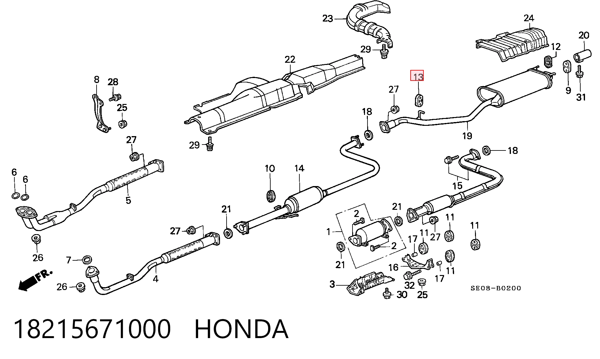 Подушка крепления глушителя Honda Accord VI седан (CG) (1998 - 2003) цена, от 1.77 USD