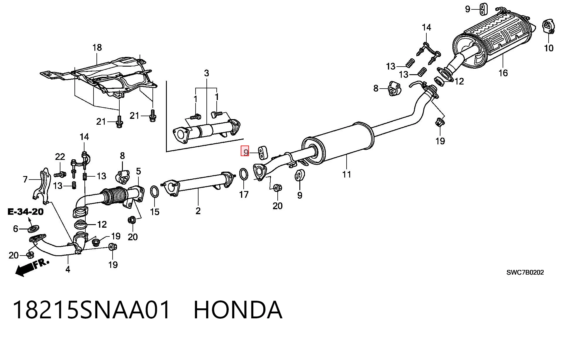  Подушка глушителя Honda CR-V 3