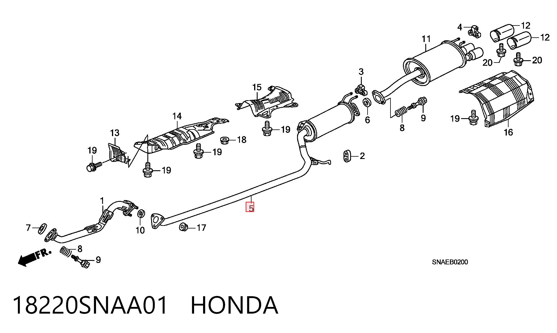 18220SNAA01 Honda Глушитель центральный