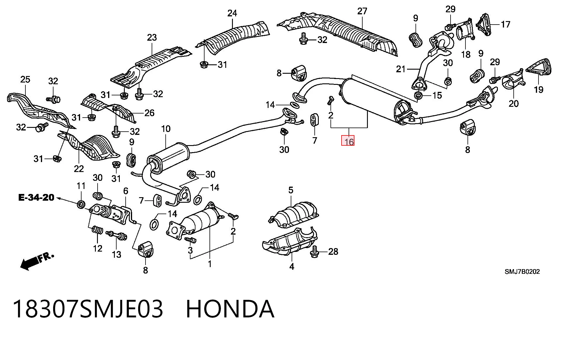 Выхлопная труба на Honda Civic VIII FK, FN