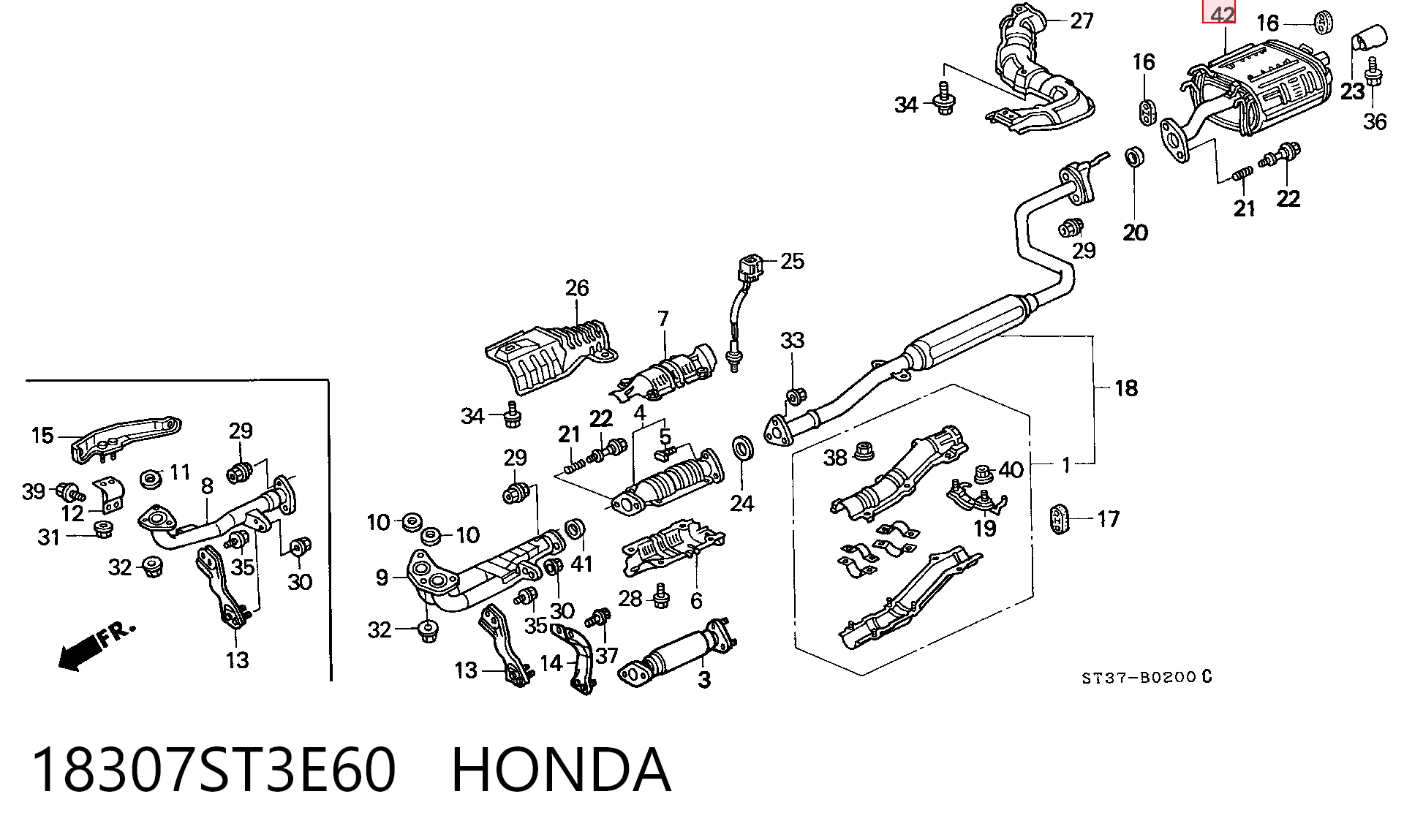 Выхлоп задний Honda Civic VI хэтчбек (MA,MB) (1994 - 1997) цена, от 71.35 USD