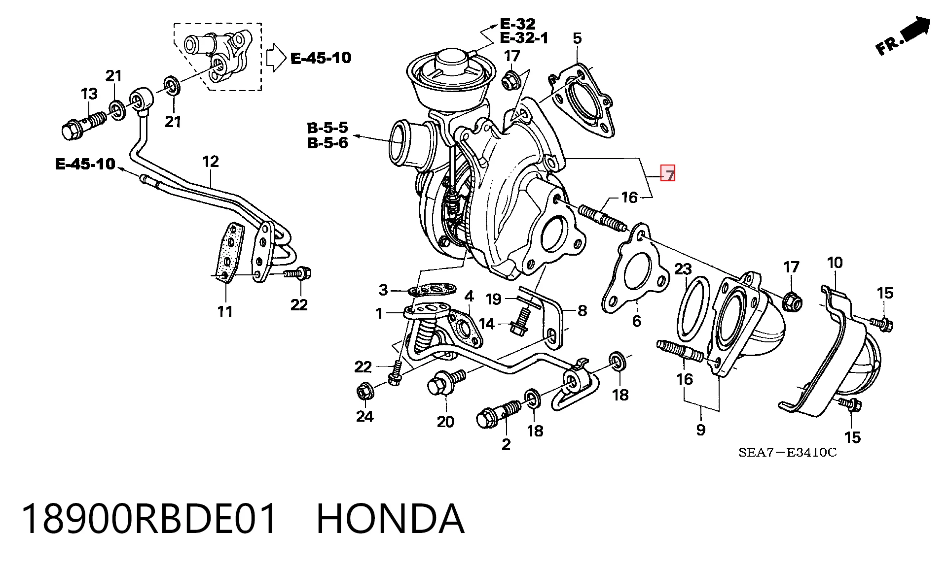 Турбонагнетатель Honda Accord VII седан (CL, CM) (2003 - 2008) цена, от 198.19 USD