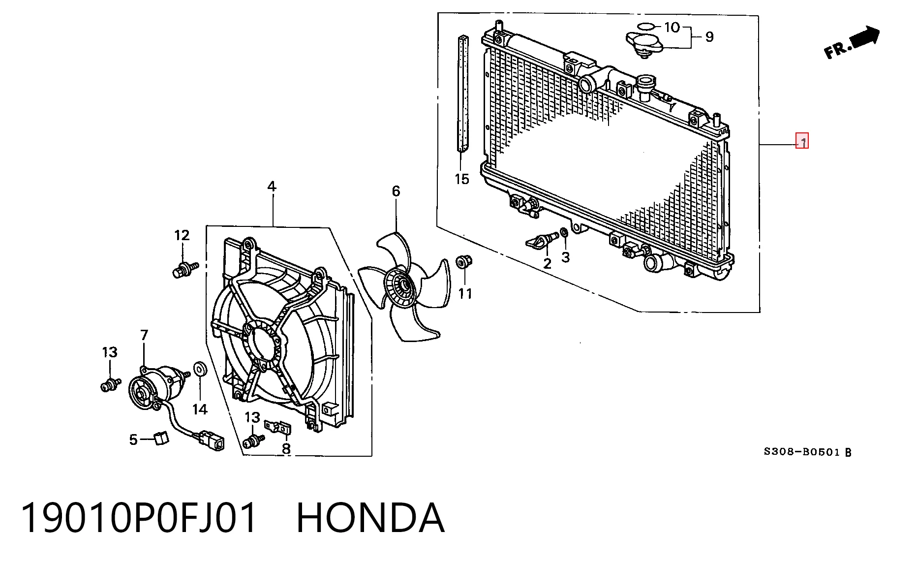 19010P0FJ01 Honda Радиатор основной