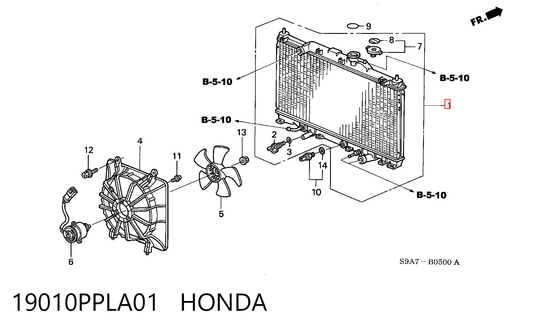 19010PPLA01 Honda Радиатор основной