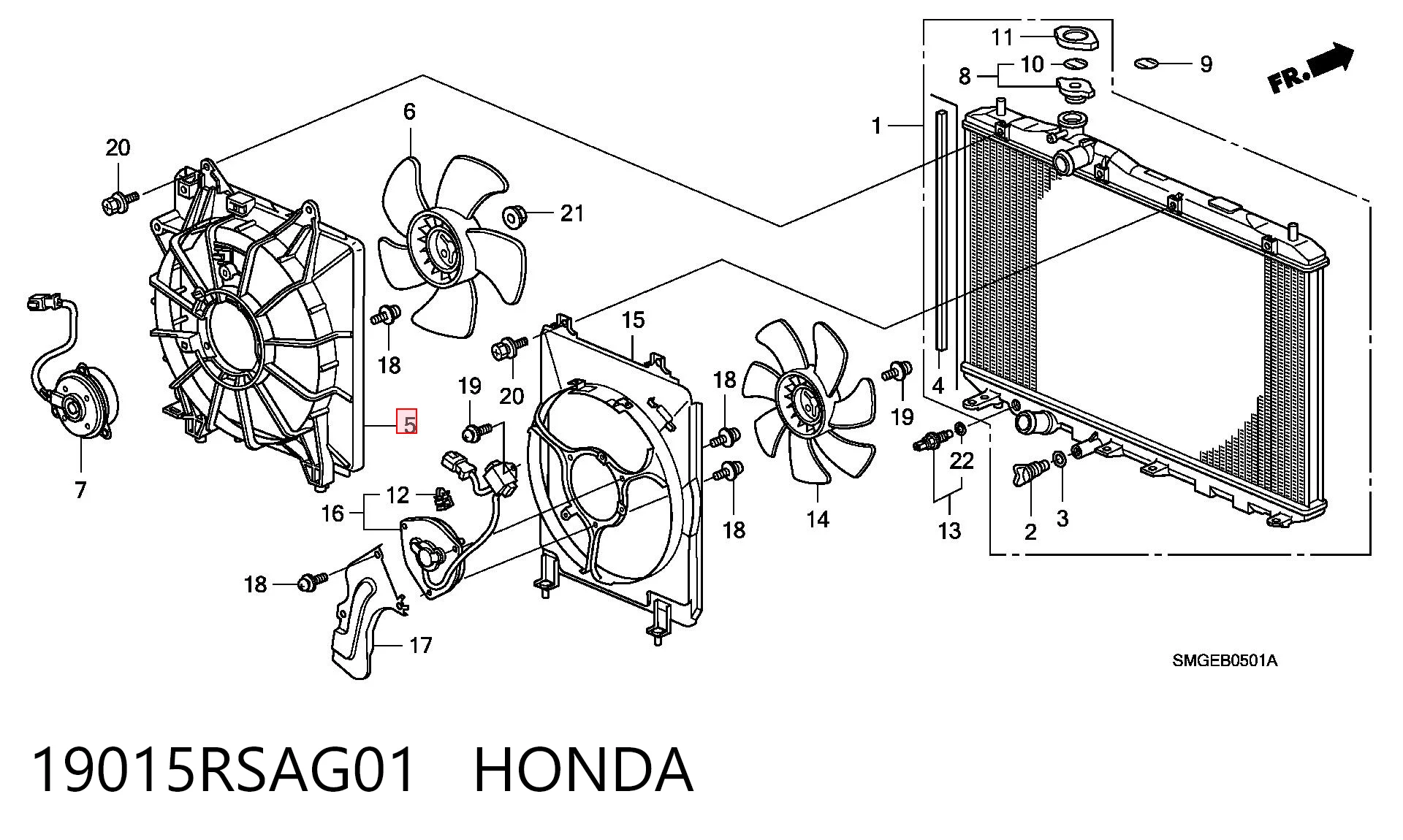 19015RSAG01 Honda 