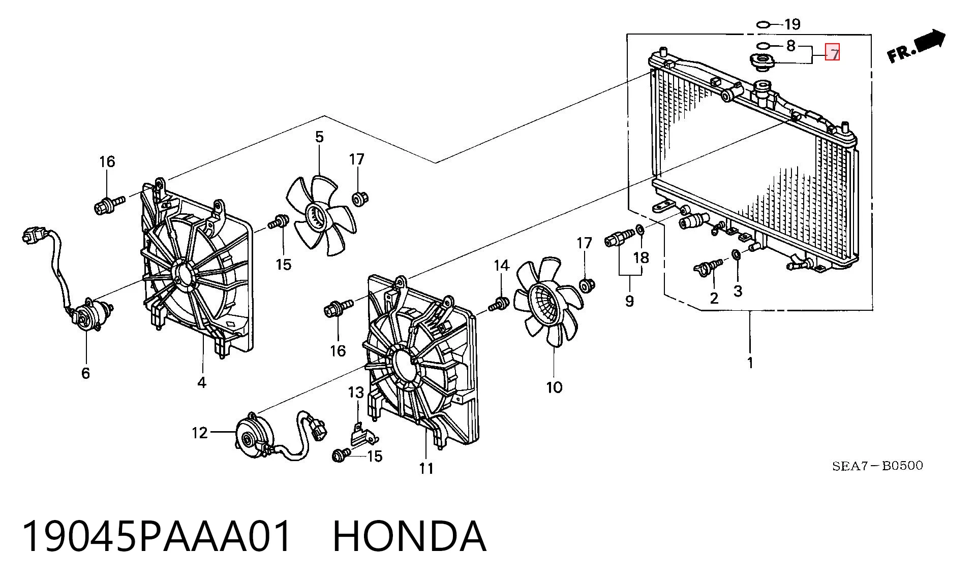 19045PAAA01 Honda Крышка бачка радиатора