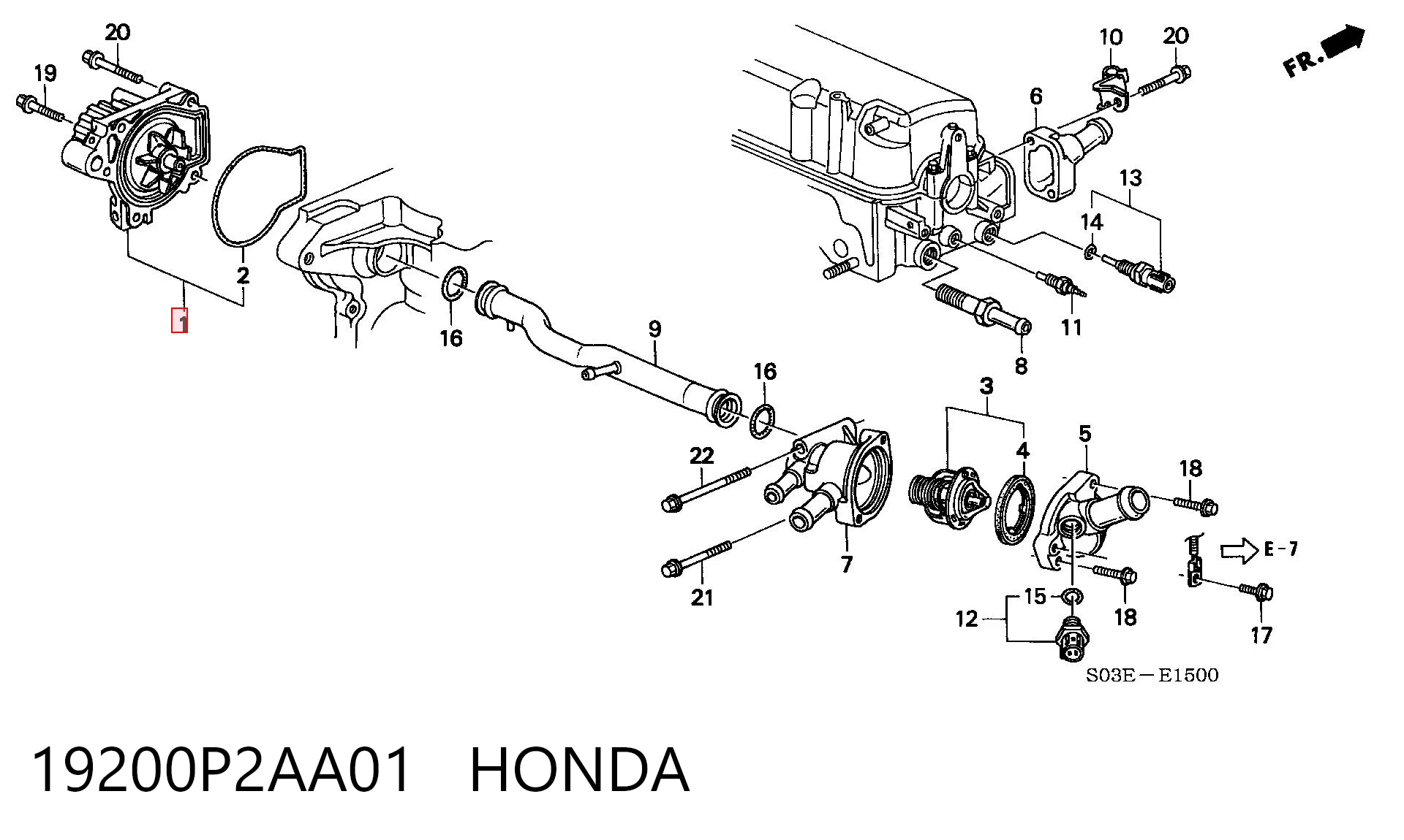 19200P2AA01 Honda Насос водяной