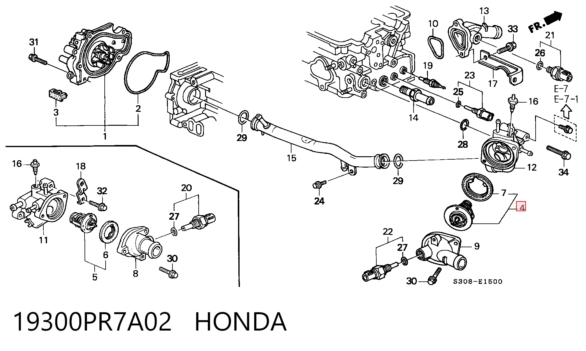 19300PR7A02 Honda Авто термостат