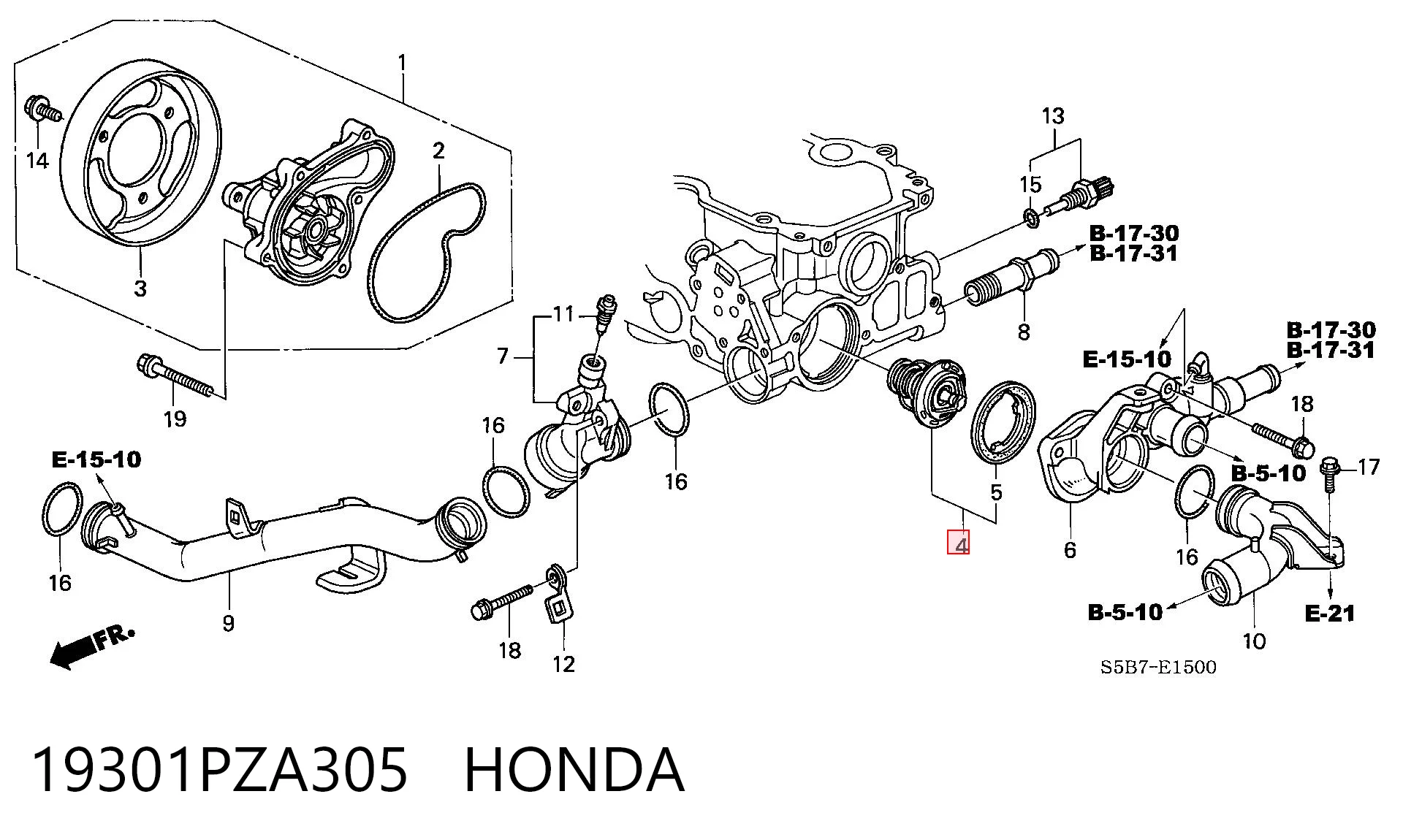 19301PZA305 Honda Авто термостат