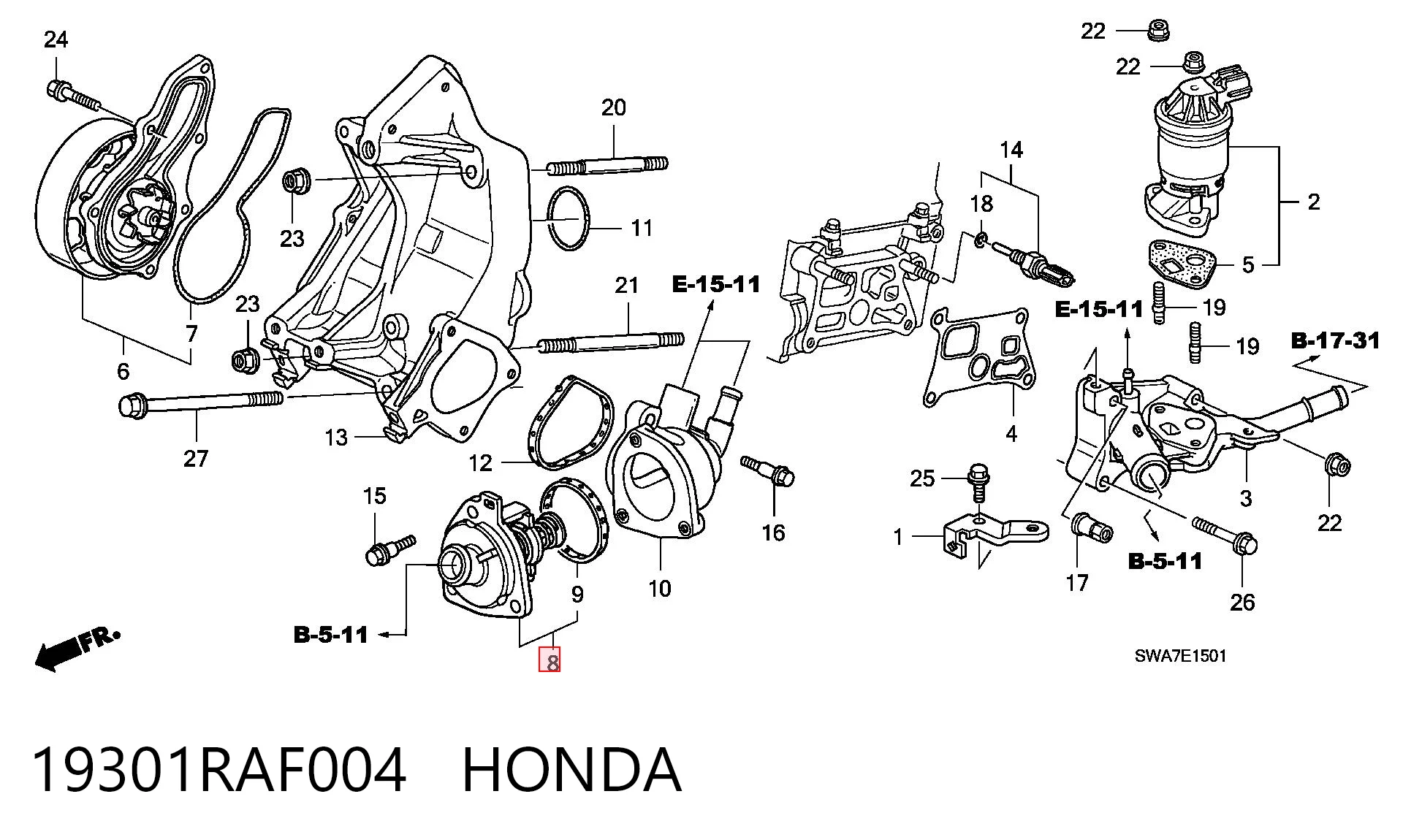 Термостат HONDA 19301RAF004