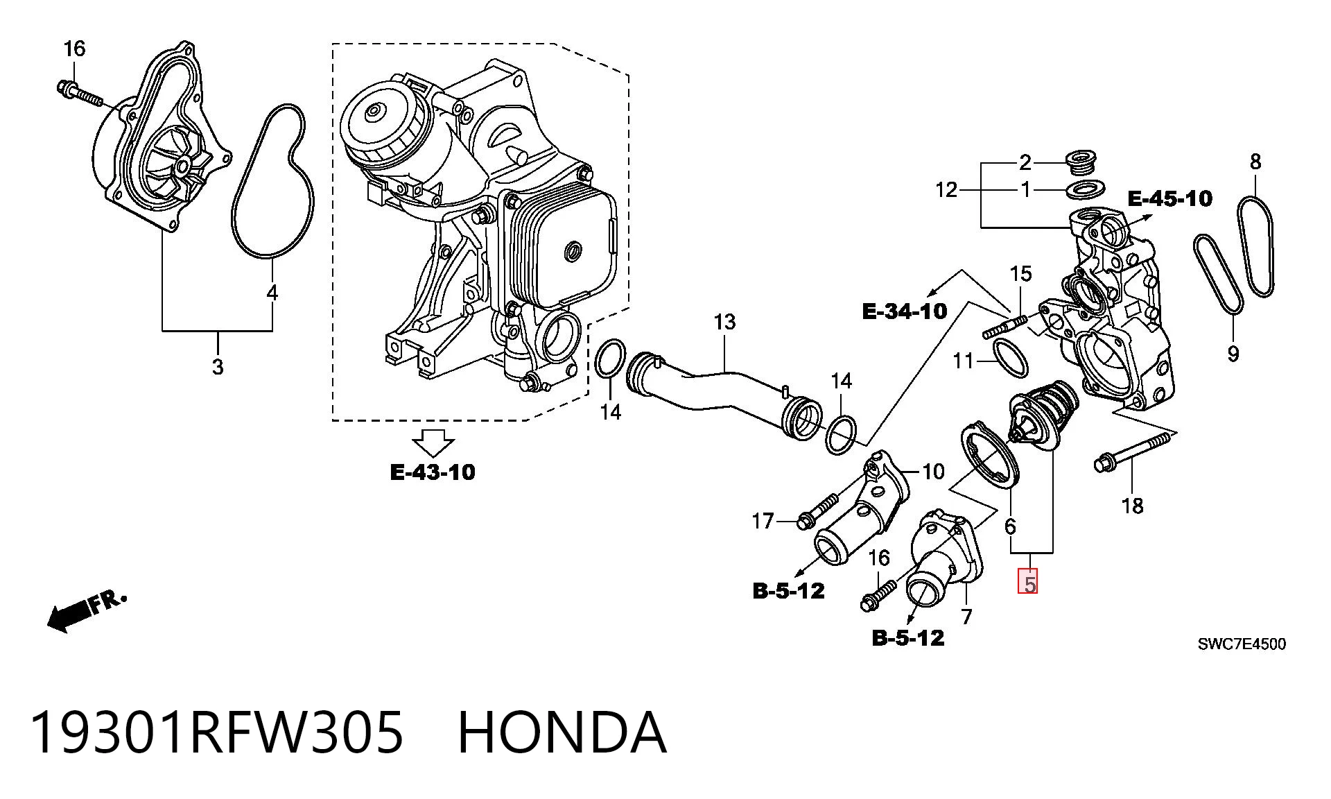 Термостат HONDA 19301RFW305