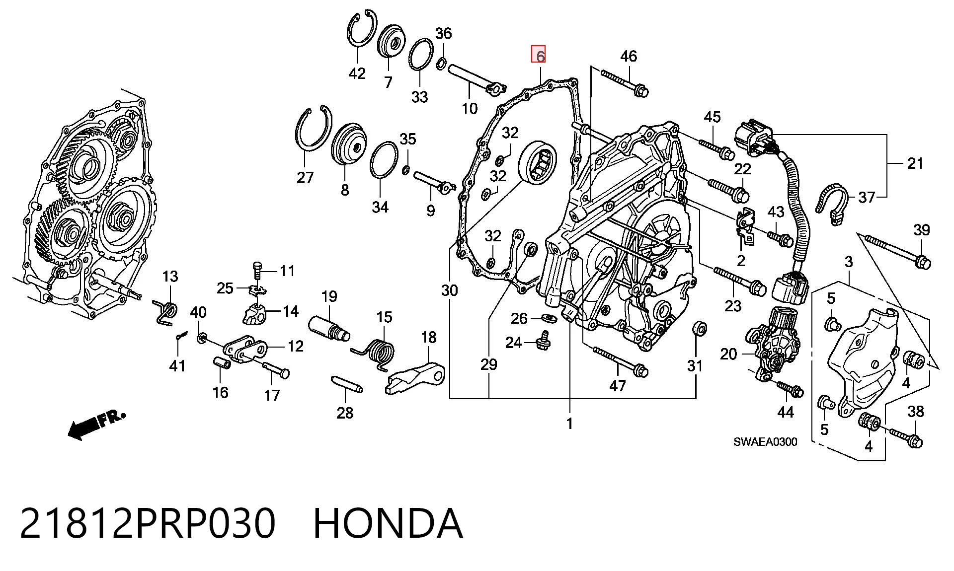 21812PRP030 Honda Прокладка крышки коробки передач
