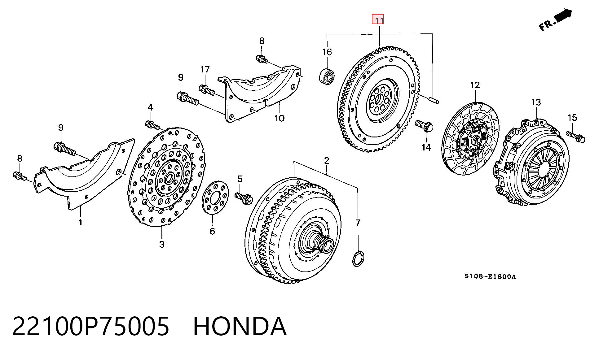 22100P75005 Honda Демпферный маховик