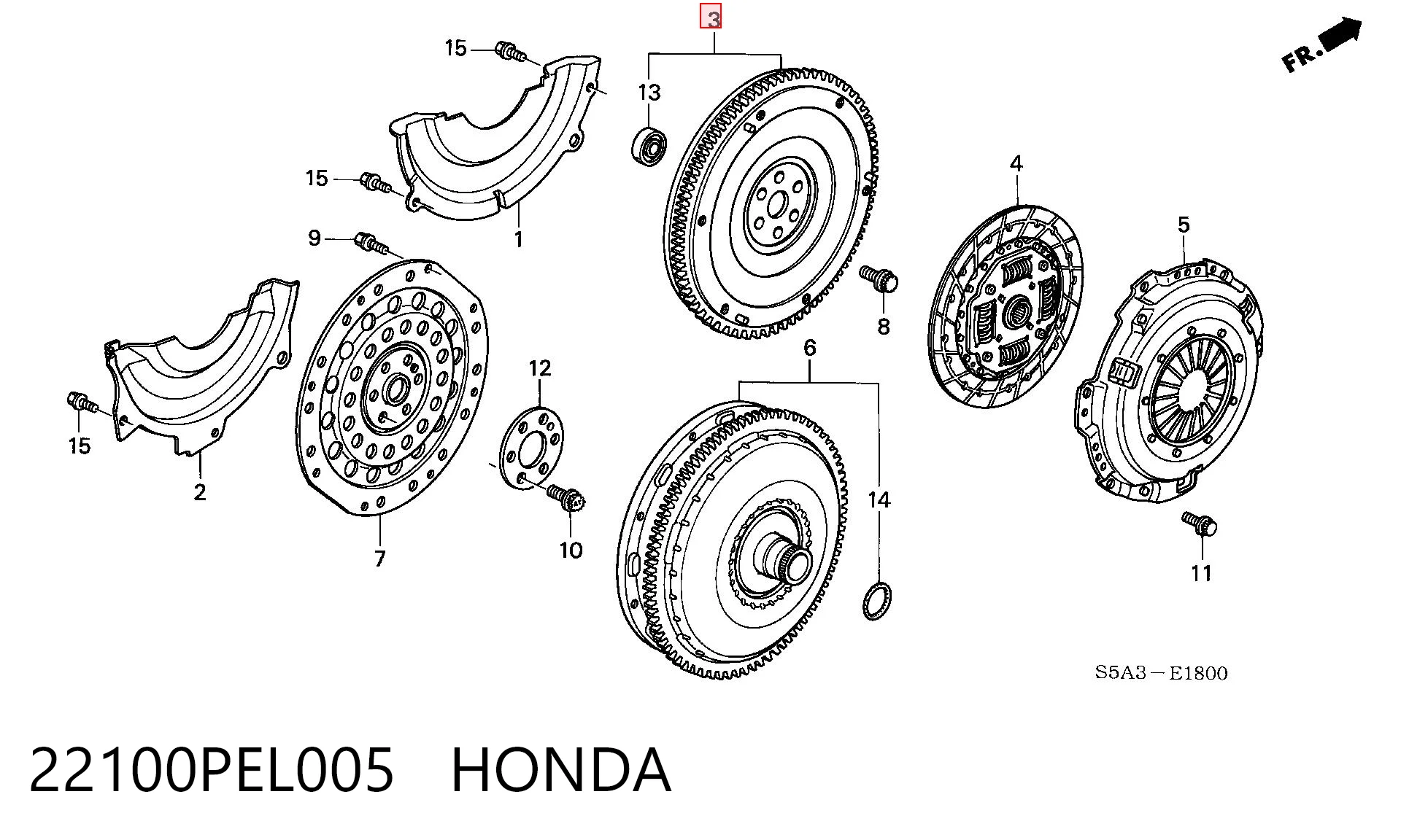 22100PEL005 Honda Демпферный маховик