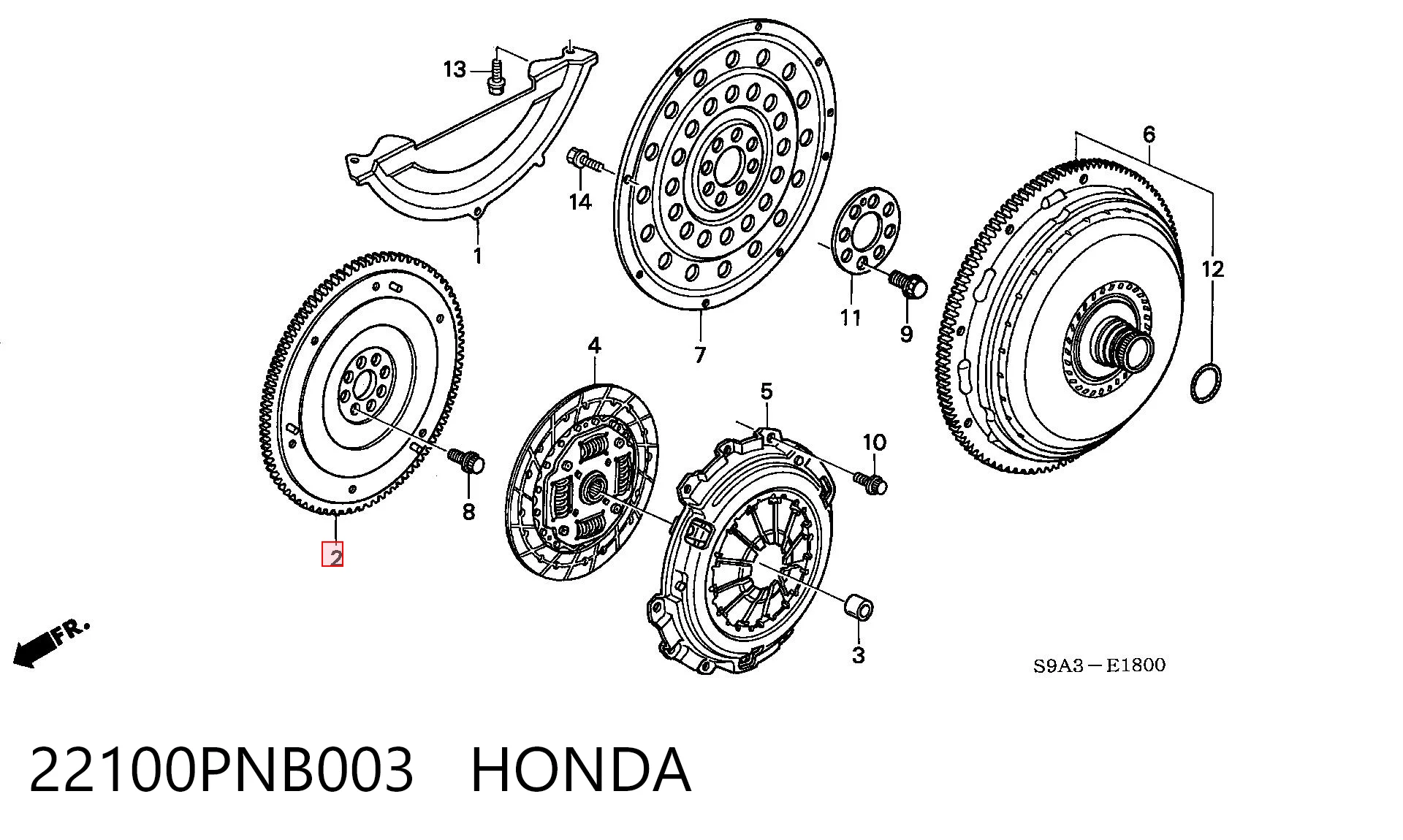 22100PNB003 Honda Демпферный маховик