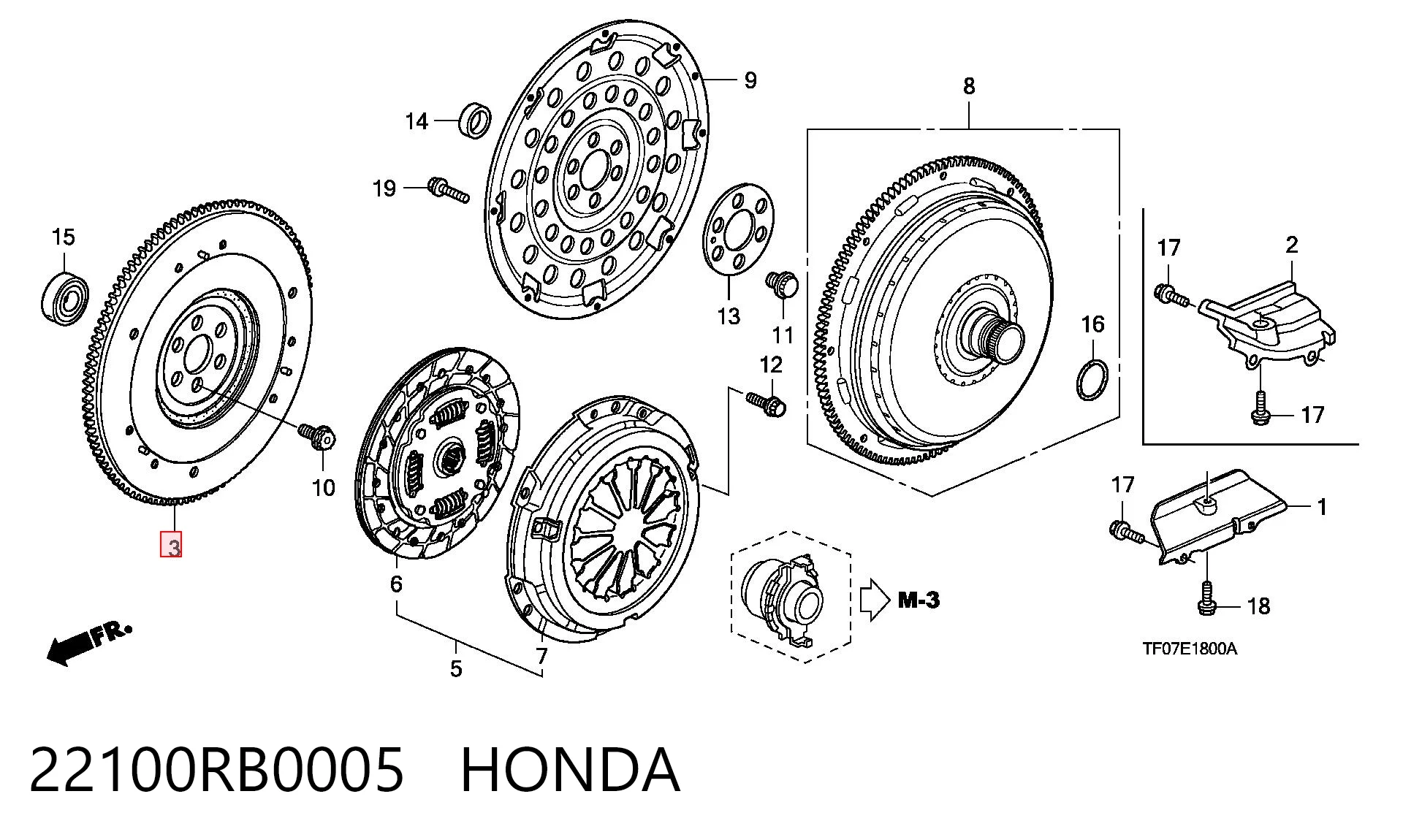 22100RB0005 Honda Демпферный маховик