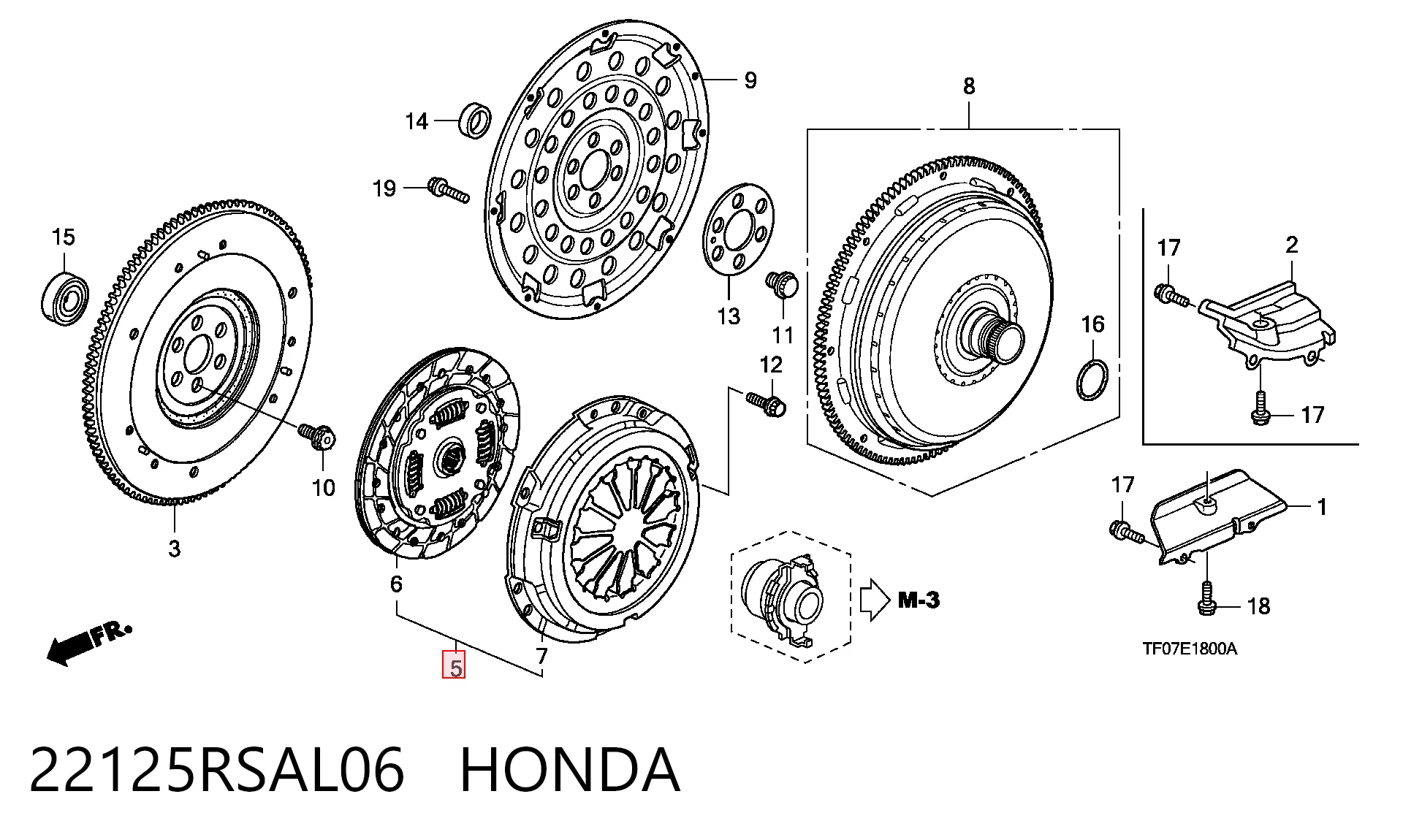 Комплект сцепления HONDA 22125RSAL06
