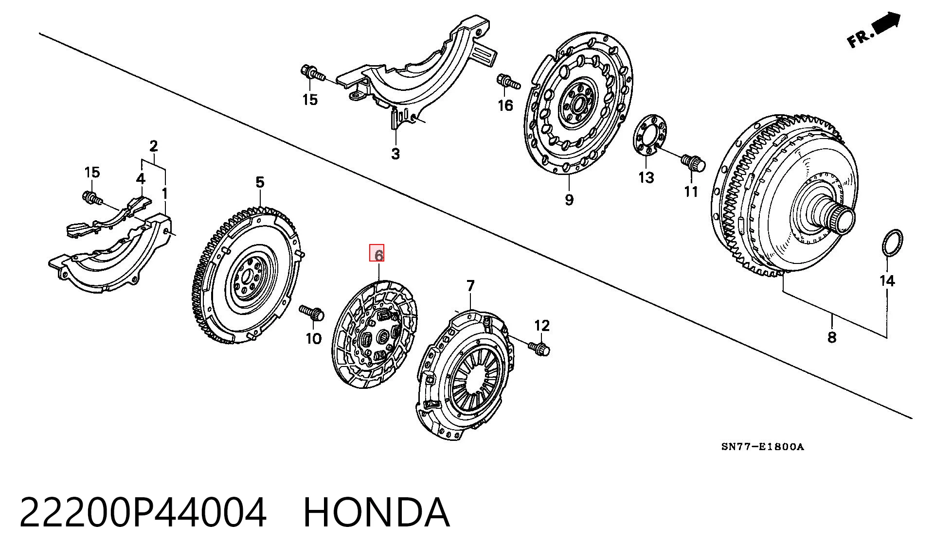 Диск сцепления Honda Accord V седан (CE, CF) (1996 - 1998) цена, от 30.91 USD
