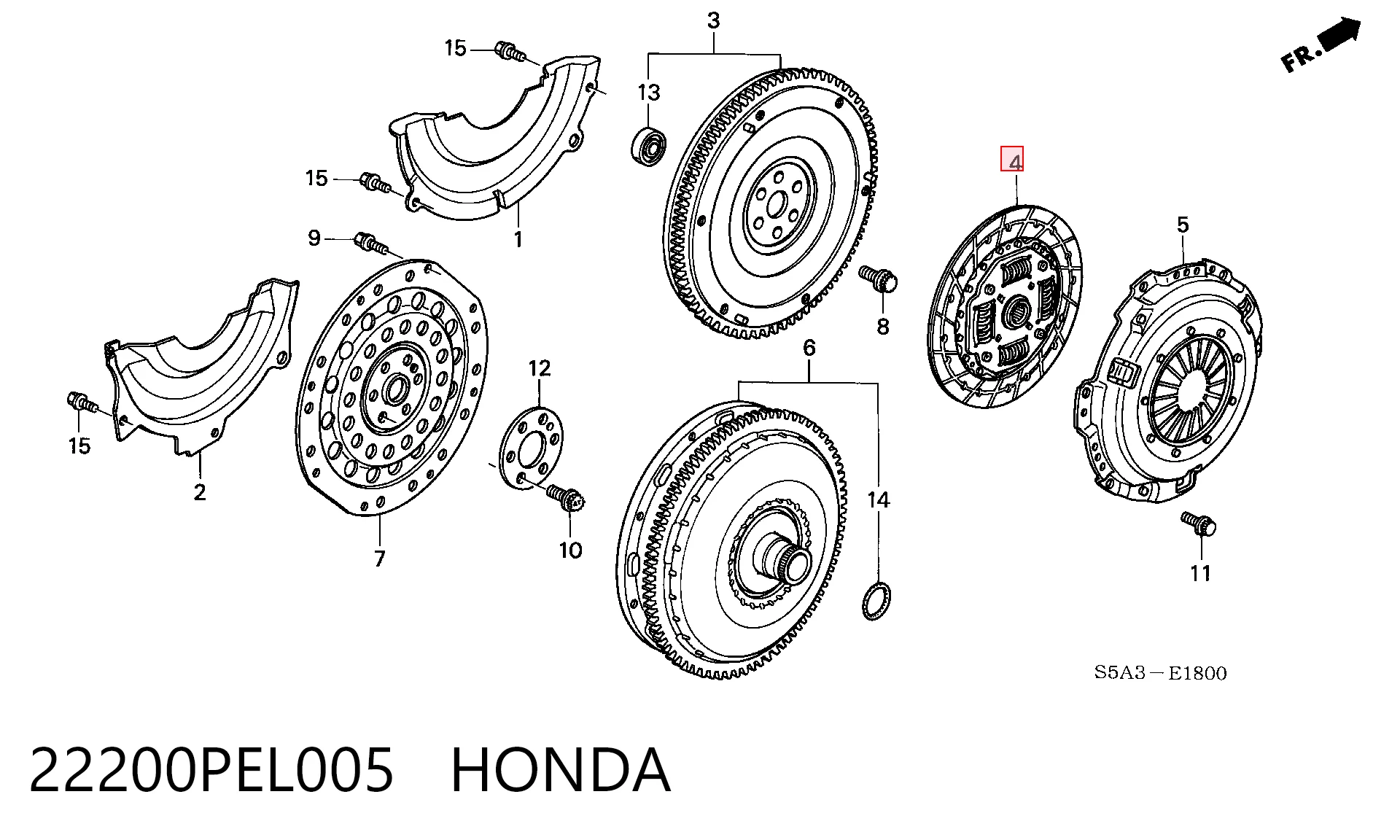22200PEL005 Honda Диск сцепления ведомый