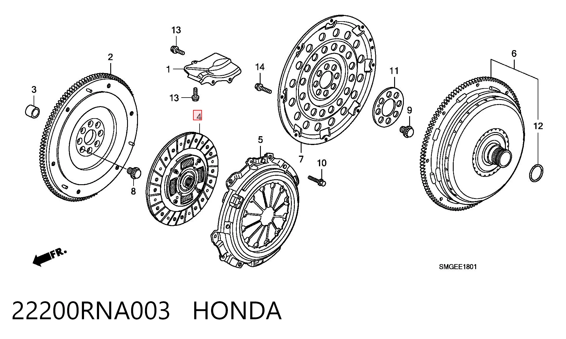  Диск сцепления Honda Civic 8