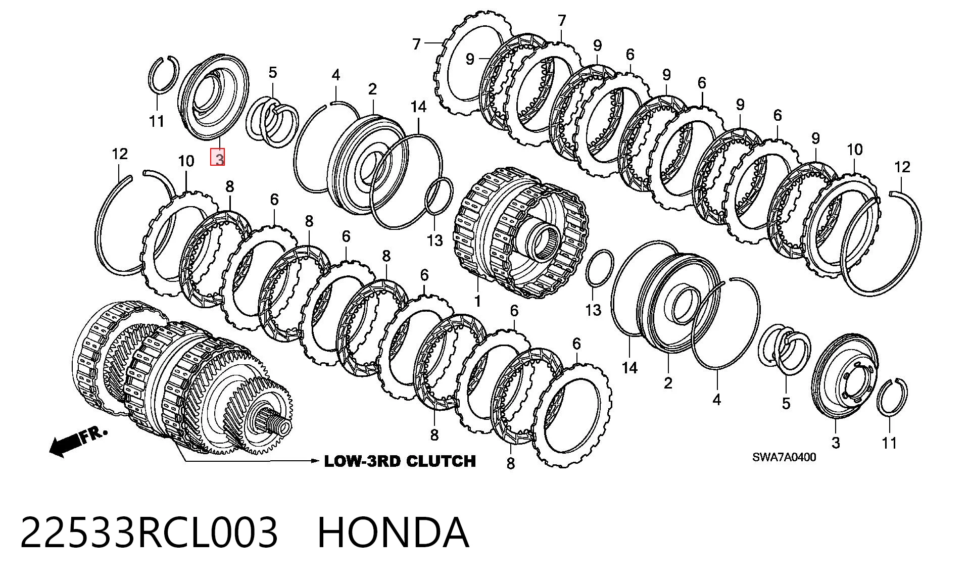 22533RCL003 Honda 