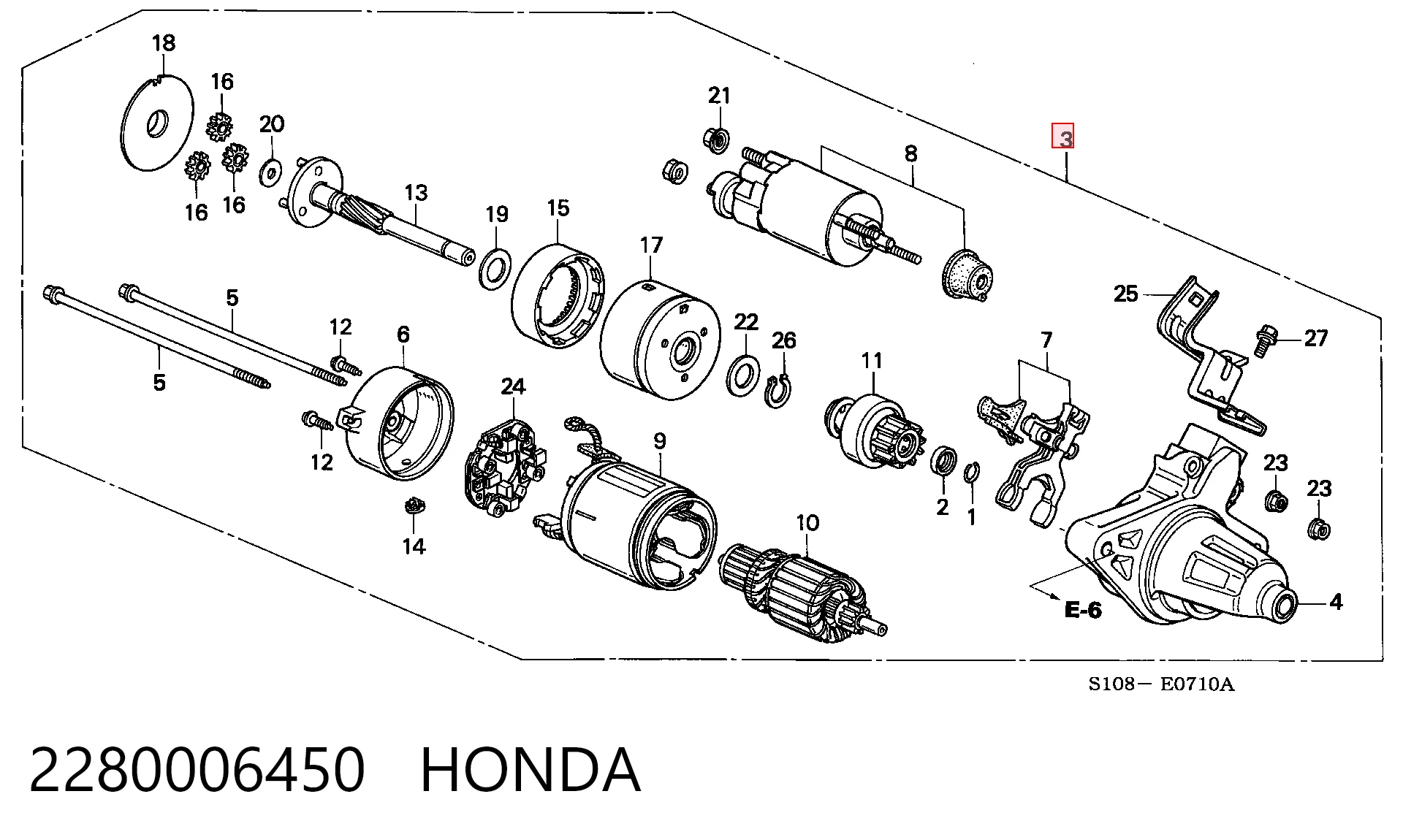 Стартер HONDA 2280006450