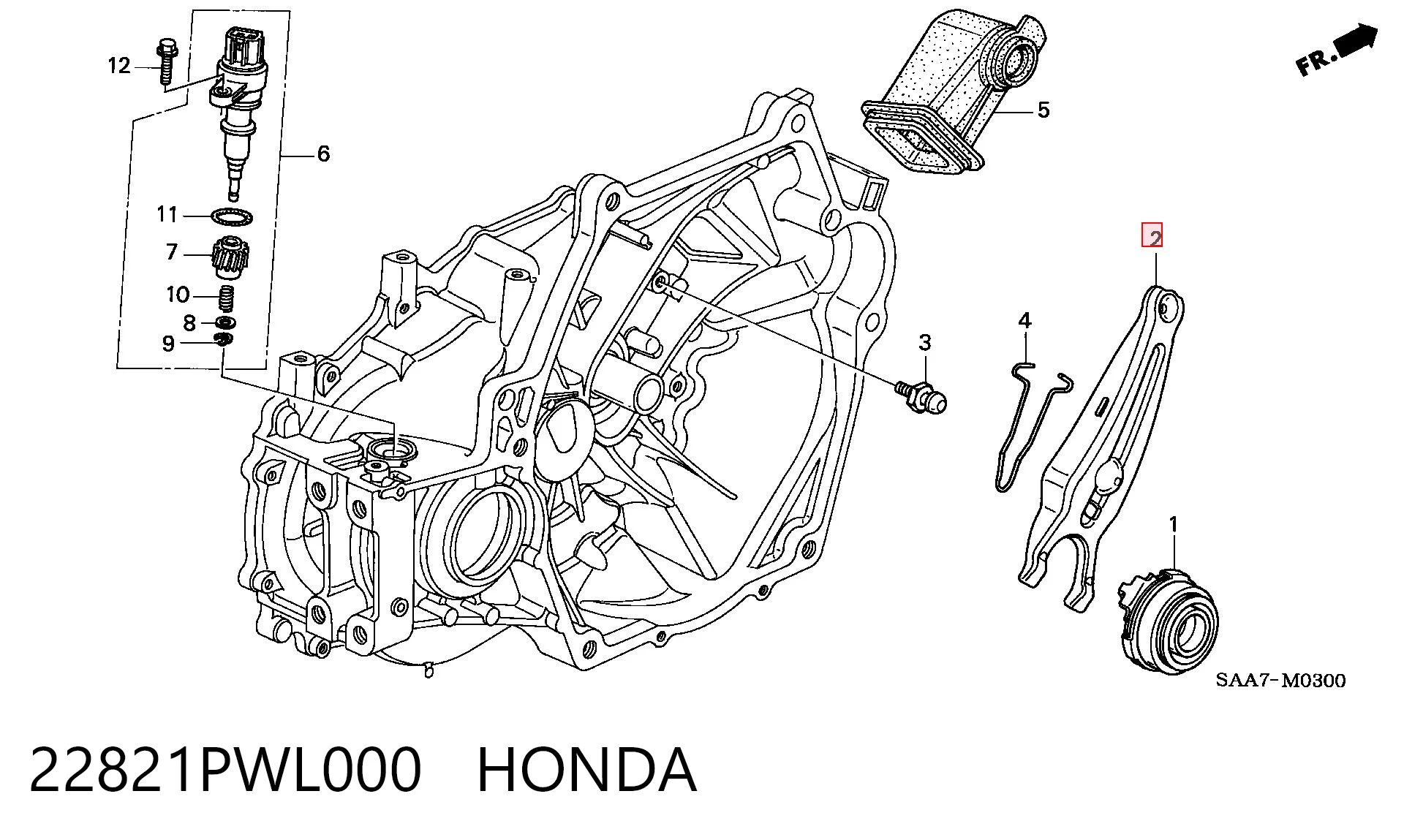 22821PWL000 Honda Вилка сцепления