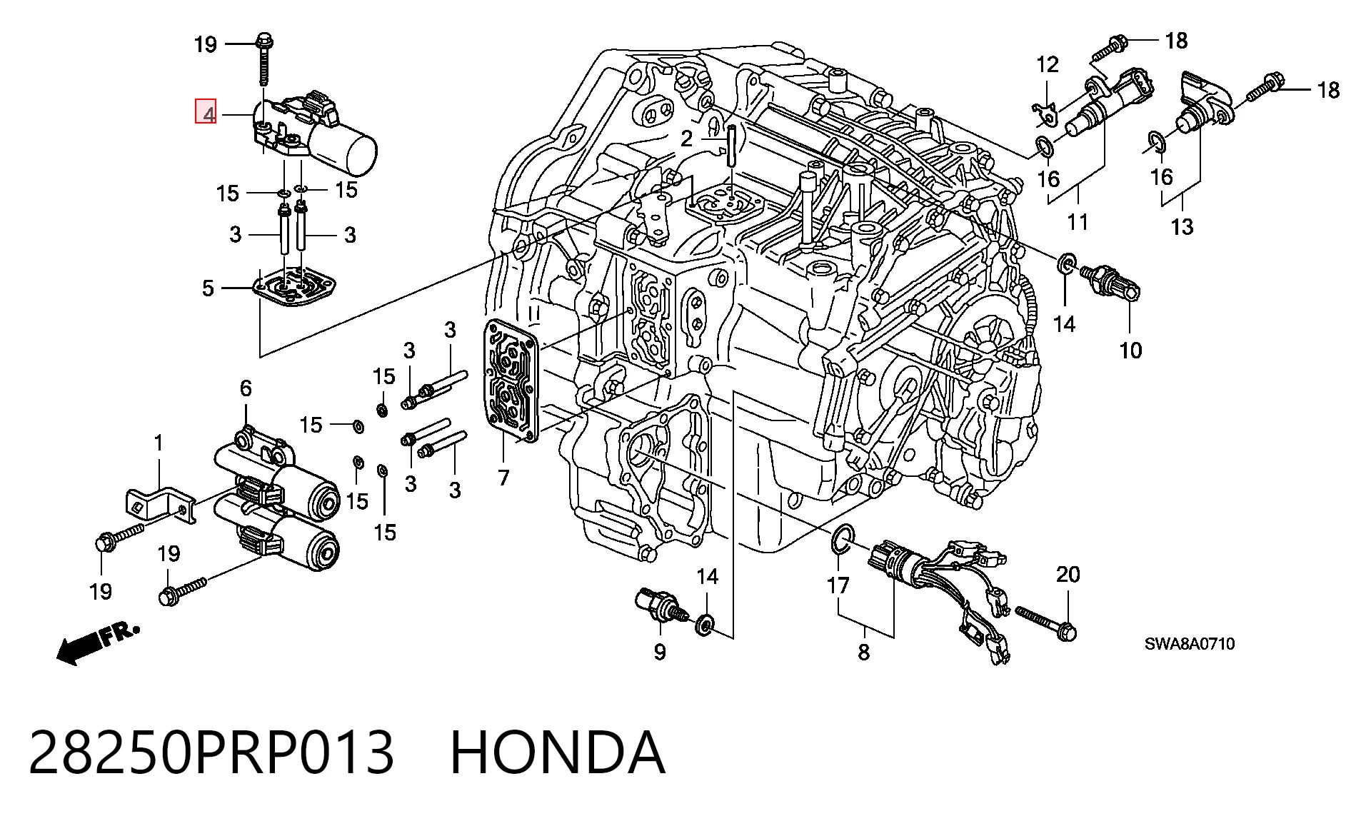 28250PRP013 Honda Соленоид автомата