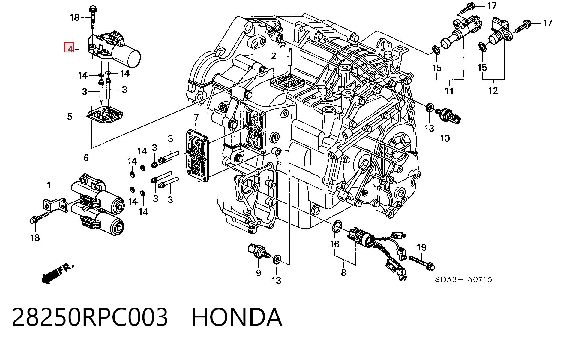 28250RPC003 Honda Соленоид автомата