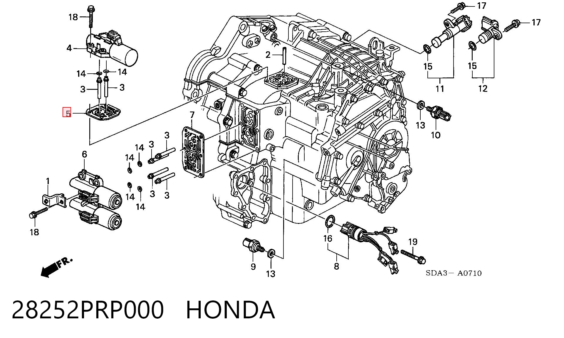 28252PRP000 Honda Прокладка соленоида АКПП
