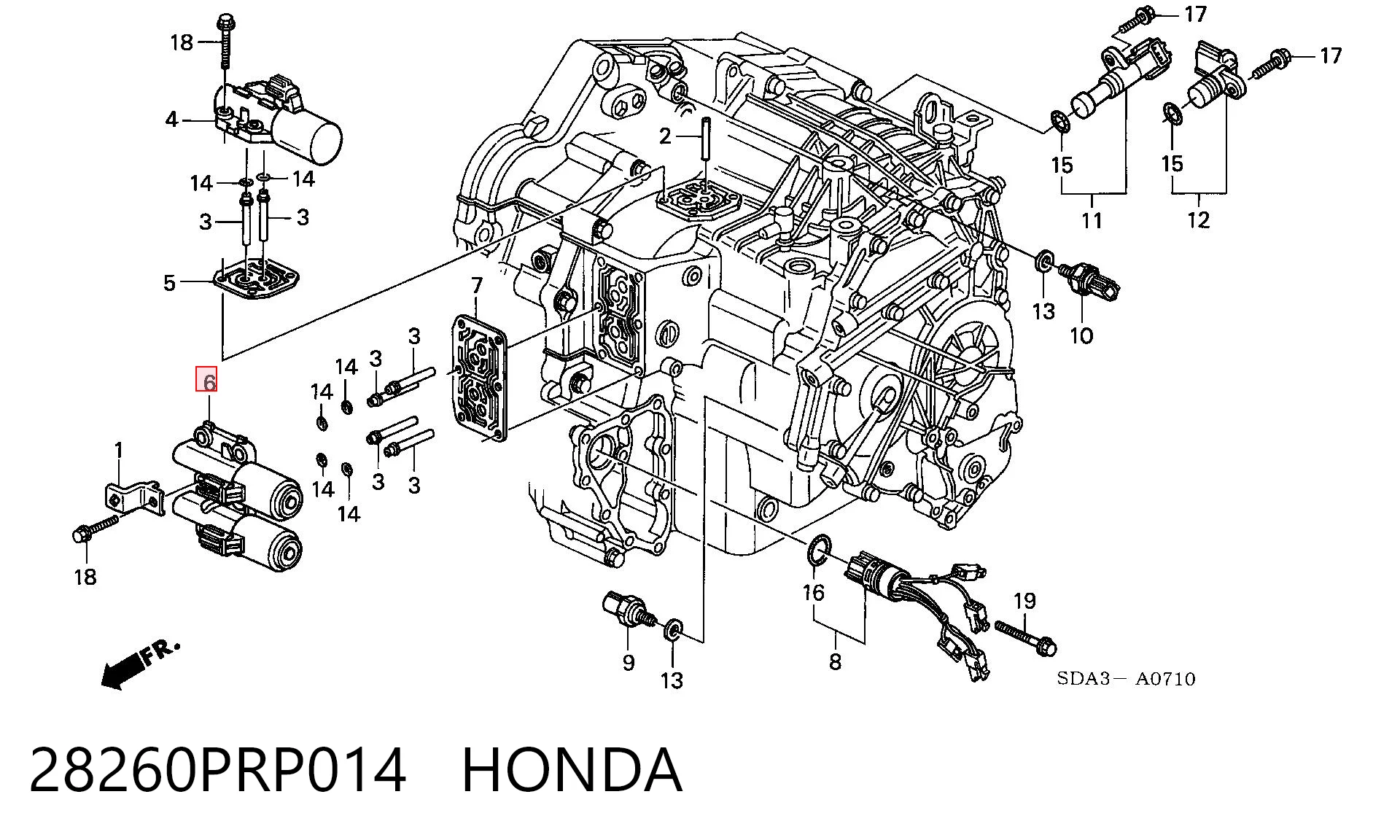 28260PRP014 Honda Соленоид автомата