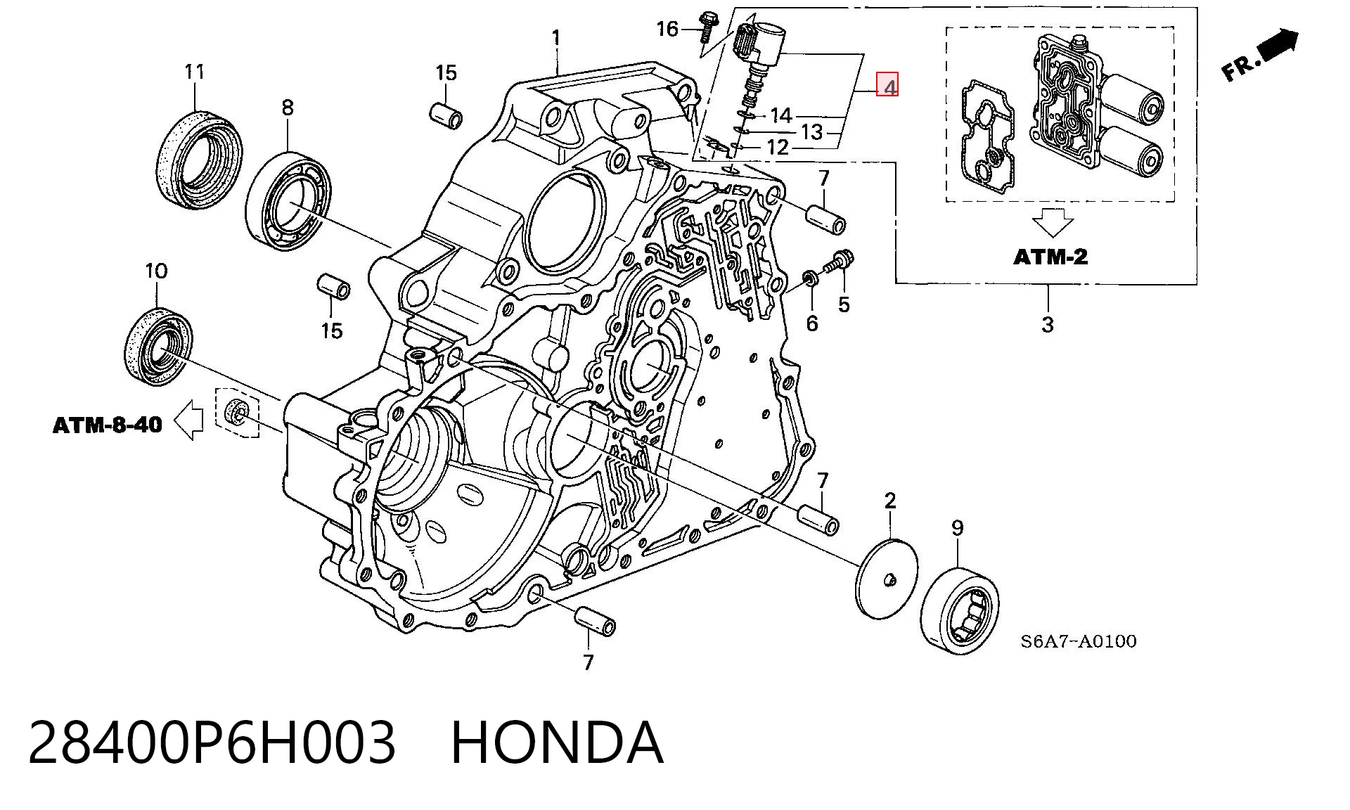 28400P6H003 Honda Соленоид автомата