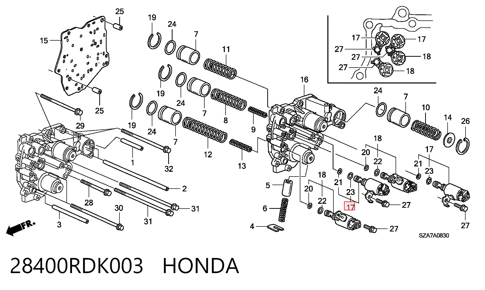 28400RDK003 Honda Соленоид автомата