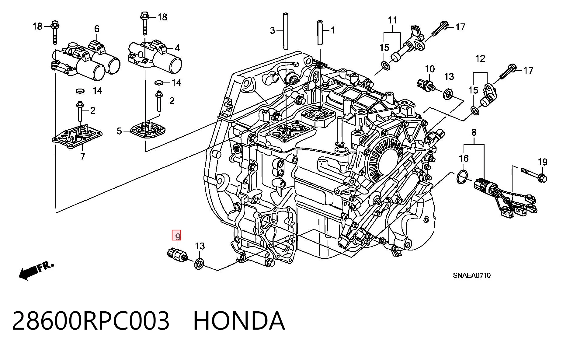 28600RPC003 Honda Датчик указателя давления масла