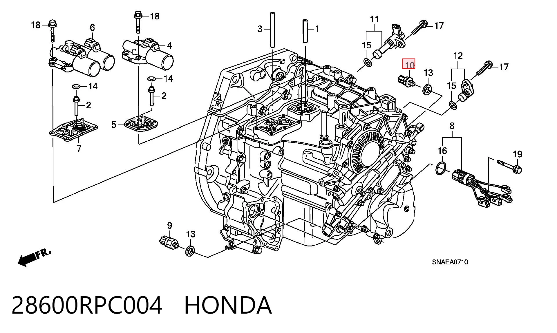 28600RPC004 Honda Клапан давления масла КПП