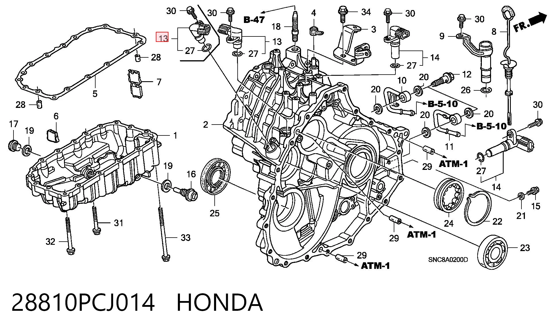 28810PCJ014 Honda Диск сцепления ведомый