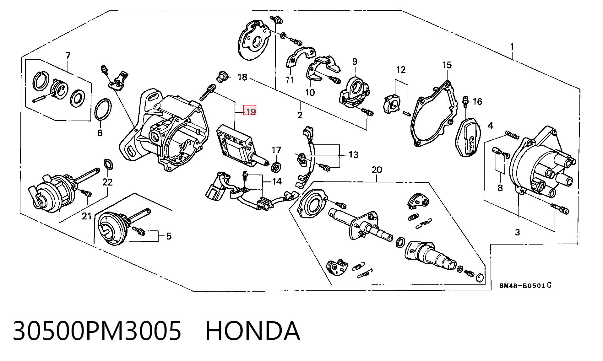 Модуль зажигания Honda Accord IV седан (CB3, CB7) (1990 - 1993) цена, от 22.24 USD