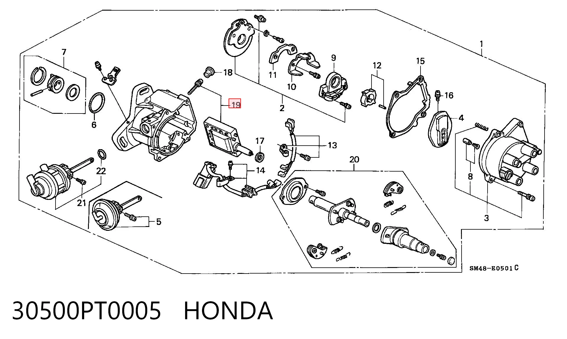  Катушка зажигания Honda Accord 4